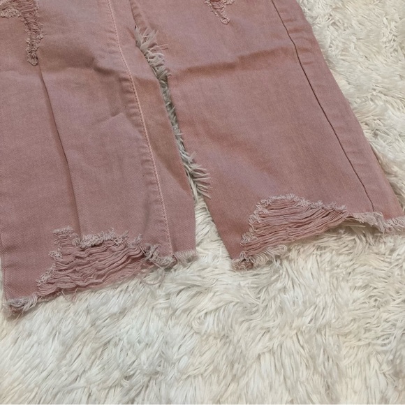 Pink Jeans Distressed Boyfriend Crop Size 2 26 Regular - Picture 4 of 8